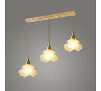 FEWDSCA 3 Luz de la Lámpara de Vidrio Del Clúster de la Leche Vintage Vidrio de la Flor de la Luz 5 Larga Luminaria Lineal de Mediados Del Siglo Moderna Lámpara Colgante Del Techo para el Comedor de l