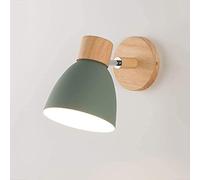 FEWDSCA Ángulo Ajustable Moderno Lujo Dormitorio Lámpara de Pared Habitación de Niños Metal Hierro Sombra Granja Madera Sconce Dormitorio Luz de Lectura Sala de Estar/Verde