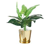 FEWDSCA Artificialero Artificial Monstera Árbol Falsa Planta de Palma Tropical Plantas Falsasas Enero de Cerámica Dorada para Casa Interior Oficina Interior Decoración Moderna Regalo de Calentamiento/