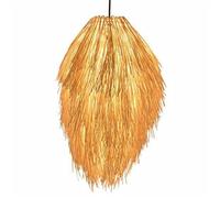 FEWDSCA Bambú Ratán Colgante Luz Techo de Siembra Lámpara Cesta Accesorios Lámpara de Ratán Tejido a Mano Lámpara Jaula Comedor Sala de Estar