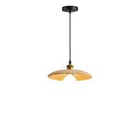 FEWDSCA Base de Lámpara de Madera de Placa Reluz Colgante de Cabeza Única Instalación de Iluminación de Techo de Altura Ajustable de Interior Cocina Isla Comedor Dormitorio/Natural 35Cm