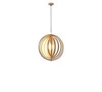 FEWDSCA Capa Giratoria Anillo de Madera Colgante Luz Base Dea Sola Cabeza Colgante Luz, Altura Ajustable Interior Cocina Isla Comedor Dormitorio/Natural 40Cm