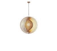 FEWDSCA Capa Giratoria Anillo de Madera Colgante Luz Base Dea Sola Cabeza Colgante Luz, Altura Ajustable Interior Cocina Isla Comedor Dormitorio/Natural 50Cm