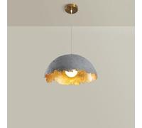 FEWDSCA Creativo Dea Sola Cabeza Lámpara Gris Semicircular Cáscara de Huevo Resina Colgante Luz Interior Ajustable de Altura Luminaria de Techo/S