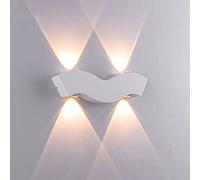 FEWDSCA Creativo Nórdico Llanura Pared Montaje Luz Impermeable Prueba de Pared Sconce Llevó Fuente de Luz Doble Cabeza Luz Pared Linterna Patio Jardín Pared Lámpara/Luz Caliente