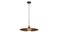 FEWDSCA de Cuerpo de Lámpara de Metal,Luz Colgante de Madera de Ondulación Deua Redonda,Iluminación de Techo de Altura Ajustable Interior para la Isla de la Cocina Comedor Dormitorio/Color de Nuez 35C