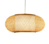 FEWDSCA Decoración Interior Iluminación Lámpara de Araña Ajustable Bambú Colgante Luz Estrechamente Tejido Siembra Sombra de Lámpara Cubierta de Bombilla Granja Comedor Lámpara Luz Dormitorio/60 cm