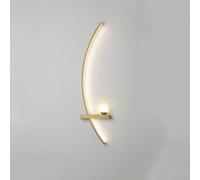 FEWDSCA Diseño Curvo Luz de Pared Estilo Nórdico 12W Llevó la Lámpara de Tira, Ideal para el Comedor Y Junto a la Cama, Luminaria Milky Globe para la Habitación Maestra/Oro/Derecha