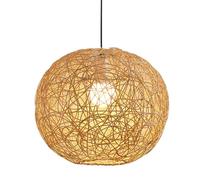 FEWDSCA Esférico Ratán Colgante Iluminación Accesorio Tejido Jaula Colgante Linterna Sombrilla de Lámpara Mediados Del Siglo Interior Lámpara de la Mesa de Techo Araña Cocina Isla Pasillo Dormitorio C