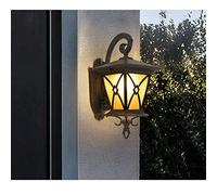 FEWDSCA Estadounidense Estilo Rural Lámpara de Pared Vidrio Sombrilla de Lámpara Impermeable Impermeable Luz de Pared Al Aire Libre Prevención de la Oxidación Y la Iluminación de la Pared Impermeable