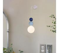 FEWDSCA Estilo Medieval Bola de Vidrio Pared Luz Sconce Moderno Brillante Cuentas Niño Encantadora Lámpara de Pared, Decoración Del Hotel Globo Luz con Base/Azul