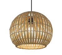 FEWDSCA Estilo Sudeste Asiático de Ratán Cesta Luz de Techo Material Natural Bambú Lámpara Tejida Ratán Sombra de Lámpara Retro Colgante Luz de Siembra Accesorios de Iluminación Restaurantes/40 cm