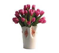 FEWDSCA Flores Artificiales Cerámica Decoración Interior Flores Artificiales Ornamentos Flores Decoración de Boda Flores Falsas/Rosa Oscuro/a