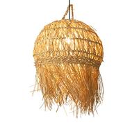 FEWDSCA Grandes Lámparas de Lámpara de Cesta de Ratán Sombra Comedor Tejido a Mano de Siembra Colgando Luz Beige Jaula de Ratán Hecha a Mano Luces Colgantes Dormitorio Vestíbulo Pasillo