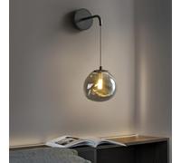 FEWDSCA Gris Vidrio Pared Sconce, Industrial Colgante Luz, Lámpara de Cama Antigua para Dormitorio, Sala de Estar, Baño/Gris Fumado