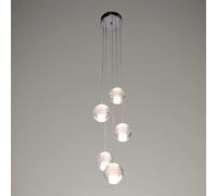 FEWDSCA Hertl Lámpara de Araña 5 Cabezas Bola de Luz de Altura Ajustable Lámpara Colgante Iluminación Del Techo Sala de Estar Escalera Espiral Sala de Decoración Luces Colgantes No Es Fácil de Deforma