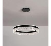 FEWDSCA Hertl Simple Moderno Llevó Lámpara de Araña de Hierro con Altura Ajustable para Mesa de Comedor, Isla de Cocina Y Techo Del Comedor/Negro