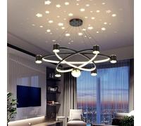 FEWDSCA Iluminación de Soporte Luz Colgante Superior Estrellada Vivir Llevó Lámpara Moderna de Techo Comedorpensión Lámpara Luminaria Hierro para Cocinas Lámpara de Pared/Color/86Cm