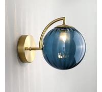 FEWDSCA Lámpara de Bola de Vidrio Industrial de Granja de Mediados Del Siglo, Ámbar Gris Verde,O para Dormitorio, Baño Sala de Estar/Azul