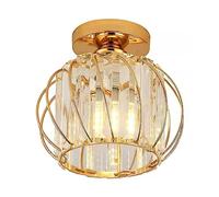FEWDSCA Lámpara de Cristal Mini Moderno Lámpara de Techo de Cristal Lámpara de Cristal de Montaje Semi-Flush Pequeño Cristal Lámpara de Techo para la Entrada Dormitorio Baño Pasillo/Oro