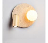 FEWDSCA Lámpara de Lectura Nórdica Resimple 9.8In Wall Sconce Travertino Lámparas de Pared de Piedra de Interior la Cabeza de la Lámpara Se Puede Girar Y Ajustar la Luz de la Pared Sala de Estar Dormi