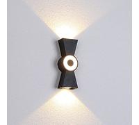 FEWDSCA Lámpara de Pared de Luz de Doble Cabezamalista Nórdica Fuente de Luz de Ahorro de Energía Luz de Pared Mate Fundido a Presión de Aluminio Impermeable Wall Sconce Exterior Pared Lateral Puerta