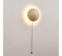 FEWDSCA Lámpara de Pared de Piedra Moderna Sconce Pull Cable Interruptor de Pared de Lado de Cama Interior 5.9In Retravertino Wall Sconce 7W Llevó Luz Cálida Pared Montaje Dormitorio Sala de Estar