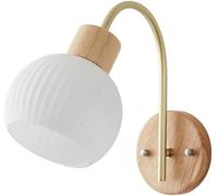 FEWDSCA Lámpara de Pared Industrial de Lujo con Cuello de Ganso de Vidrio de Rayas Blancas Luz Antigua Junto a la Cama para Dormitorio, Pasillo, Sala de Estar, Cocina