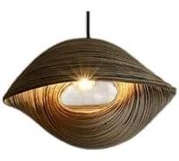 FEWDSCA Lámpara de Pared Sconce Luz, Pastoral Ratán Irregular Forma de Concha Creativa Lámpara de Araña Café Restaurante Bar Sudeste Asiático Estilo Tailandés Personalidad Bambue Techo Colgante Luz