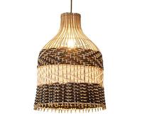 FEWDSCA Lámpara de Ratán Cocina Recesta de Siembra Cubiertas de Luz Creativas Luminarias Colgantes Fáciles de Montar Lámpara Colgante Sombra Café Restaurante/30Cm