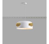 FEWDSCA Lámpara de Sombra Deeta Nórdica,Luz Colgante de Resina de Flores en Relieve de Rosa,Luz de Malla de Incorporada,Sala de Comedor de la Isla de la Cocina de Altura Ajustable en Interiores,/Oro