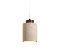 FEWDSCA Lámparas Colgantes Interiores de Piedra Natural Nórdica Cilindro Pequeño Moderno Colgante Luz de Techo Madera Rústica Industrial Lámpara para Comedor Mesa Cocina Isla Granja/Noces Largas