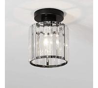 FEWDSCA Lámparas Colgantes Modernas Lámparas de Techo de Sombra Transparente de Cristal Mini Redonda Led para Balcón de Entrada Del Pasillo/Negro/Blanco Fresco