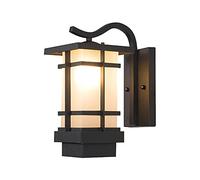 FEWDSCA Lanterna de Pared Rectangular Del Patio Chino Vidrio Lámpara Lámpara de Vidrio Lechoso Pared de la Abertura Inferior para la Lámpara de Pared de Drenaje Impermeable a Prueba de Polvo