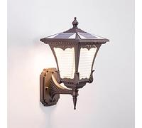 FEWDSCA Lanterna de Pared Solar Al Aire Libre Del Amanecer Del País Americano Transparente Vidrio Rayado Sombrilla de Pared Impermeable Y a Prueba de Humedad Interruptor Lámpara de Pared Montada en la