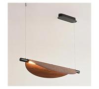 FEWDSCA Luz de Lámpara de Madera Hojas de Grano Llevó Luz Colgante Restaurante Mesa Lámpara de Lámpara Iluminación Casa Sala de Té Lámparas Colgantes/L68Cm