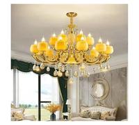 FEWDSCA Luz de Lámpara Europa Sala de Estar Luz de Lámpara Casa Atmósfera Lámparas de Jade Aleación Retro Comedor Luz de Lámpara/Variable/18 Luces