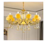 FEWDSCA Luz de Lámpara Europa Sala de Estar Luz de Lámpara Casa Atmósfera Lámparas de Jade Aleación Retro Comedor Luz de Lámpara/Variable/10 Luces