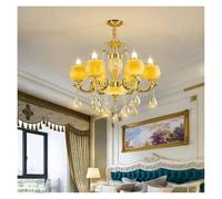 FEWDSCA Luz de Lámpara Europa Sala de Estar Luz de Lámpara Casa Atmósfera Lámparas de Jade Aleación Retro Comedor Luz de Lámpara/Luz Caliente/6 Luces