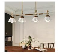 FEWDSCA Luz de Lámpara Restaurante Llevó Luz Colgante V-Intage Estilo Contador Largo Sala de Té Mesa de Comedor/B 4 Cabezas