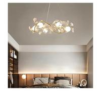 FEWDSCA Luz de Lámpara Sala de Estar Llevó V-Intage Lámparas de Hoja de Ginkgo Cocina Del Hogar Nórdico Techo Lámpara Dormitorio/6 Cabezasa