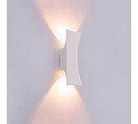 FEWDSCA Luz de Pared Impermeable Al Aire Libre Moderna Y Simple Lámpara de Pared Led Luminosa de Doble Cabeza Lámpara de Acabado Helado Cuerpo de la Luz de la Iluminación Decorativa/White/Luz Caliente