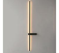 FEWDSCA Luz de Pared Lineal, Lámpara de Pared de Tira de Metal Negro, Moderno 12W Led Wall Sconce, Luz de Atmósfera de Iluminación Decorativa Del Pasillo, Lámparas de Lavadora de Pared Larga de Pared