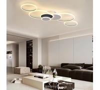 FEWDSCA Luz de Techo Led Iluminación de Techo Moderna de Sala de Estar Lámpara de Iluminación Regulable con Control Remoto Lámpara de Techo Rede Alto Rendimiento Sala de Estar Dormitorio Cocina/Negro