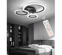 FEWDSCA Luz de Techo Led Moderna Lámpara de Techo Rede Lámpara de Techo Encajada Regulable 42W Iluminación de Techo Interiorigente Sala de Estar Dormitorio Comedor/3 Anillos