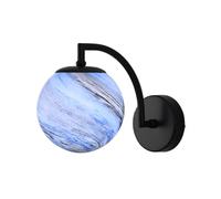 FEWDSCA Mid Century Modern Wall Sconce Glass Moon Planet Lightifixture, Black Hardwired Bedroom Light Kidsp para el Lado de la Cama/Negro/Planeta Naranja