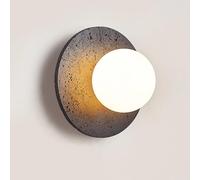 FEWDSCA Moderno Simple Redondo de Piedra de Pared Sconce de Alta Transmitencia de Luz Vidrio Sombrilla de Pared Iluminación de Pared de Luz Cálida Lámparas de Pared Luminarias de Pared