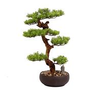 FEWDSCA Planta Verde Artificial Decoración de Bonsai Simulación Moderna Planta Eneta Decoración de Mesa para Árbol de Decoración de Estudio de Sala de Té