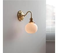 FEWDSCA Retro Latón Lámpara de Pared Vidrio Calabaza Vanidad Luz Baño Y Pasillo Junto a la Cama