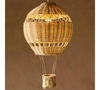 FEWDSCA Romántico Restaurante Decoración Colgante Luz de Lámpara Color Único Creativo Globo de Aire Caliente Lámpara Colgante Natural Ratán Luz Colgante Industrial Luz Colgante Sala de Estar Bar